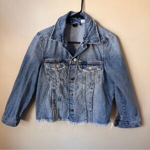 H&M Destructed Denim Jacket Size XS